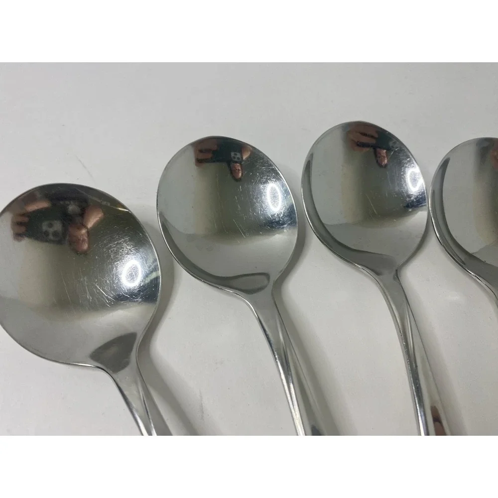 International Silver Rogers Impression Round Gumbo Soup Spoon Lot 6 Replacements